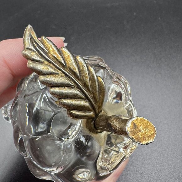 Vintage Heavy Crystal and Brass Grape Cluster Paperweight Art Piece - Picture 8 of 10